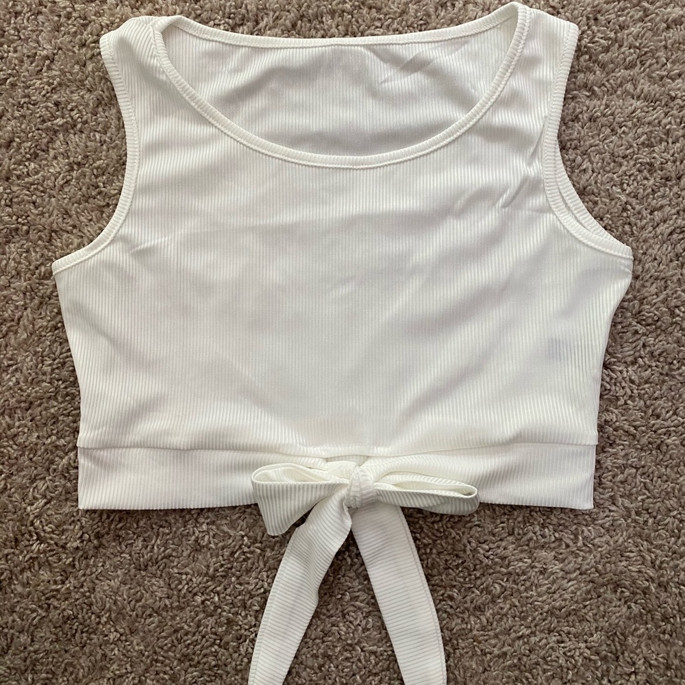 White Crop Top with Tie